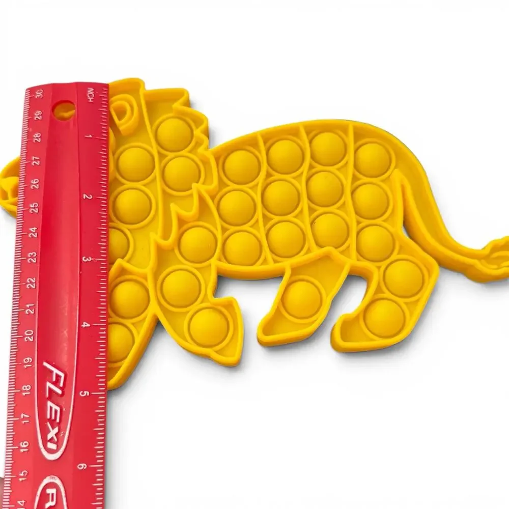 Frog & Lion Large Push Pop Bubble Sensory Rainbow Yellow Toy